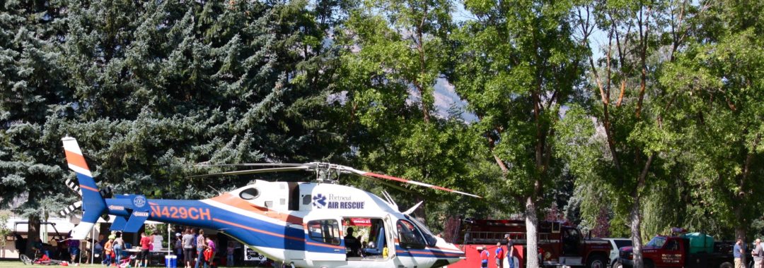 Bike Rodeo and Safety Day 2019, Portneuf Air Rescue lands in McCammon Ball Field